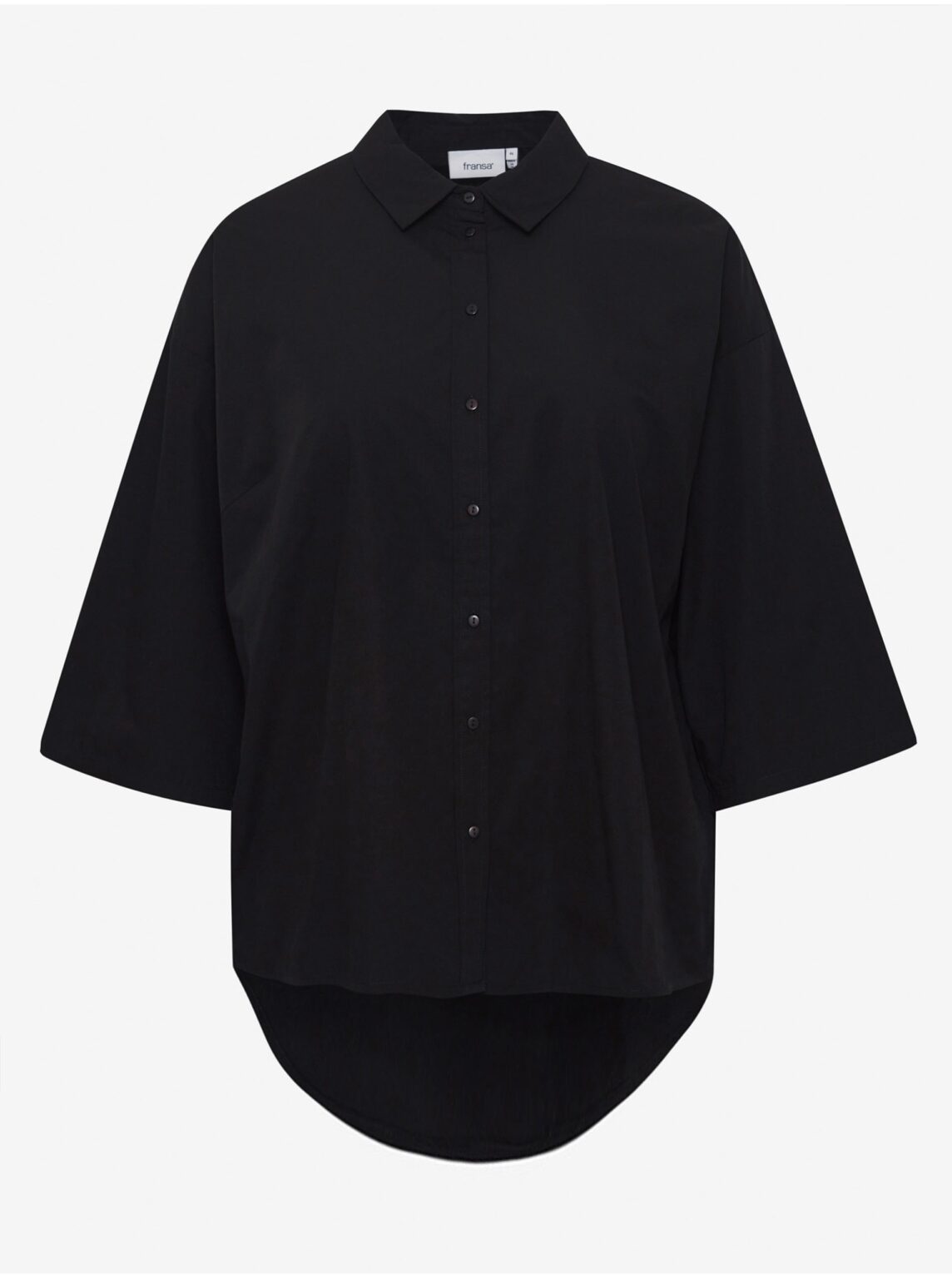 Black shirt with extended back Fransa - Women