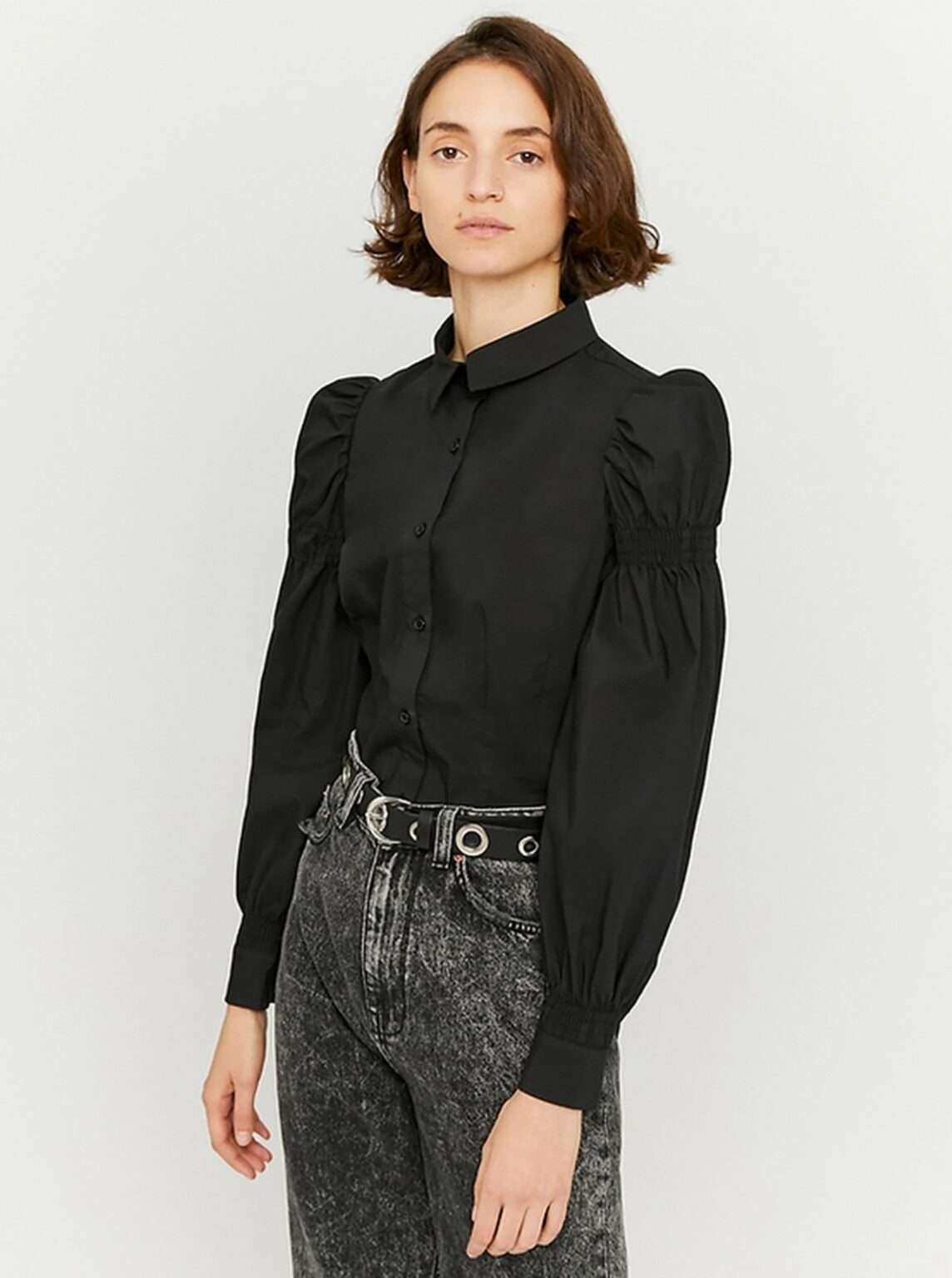 Black shirt with gathered sleeves TALLY WEiJL - Women's