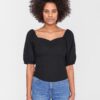 Black short blouse with linen Noisy May Linny - Ladies