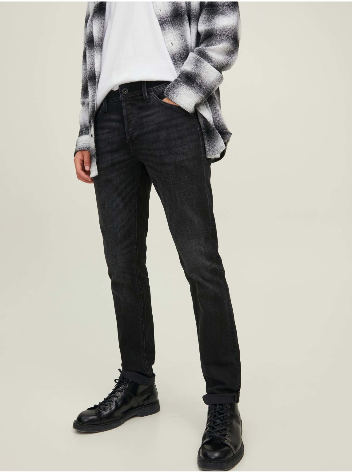 Black slim fit jeans Jack & Jones Glenn - Men's