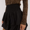 Black smooth skirt with ruffles