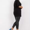Black smooth tunic plus size with bow