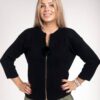 Black soft sweater with zipper closure