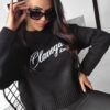 Black sweater with embroidery LOCO 2023 OLAVOGA