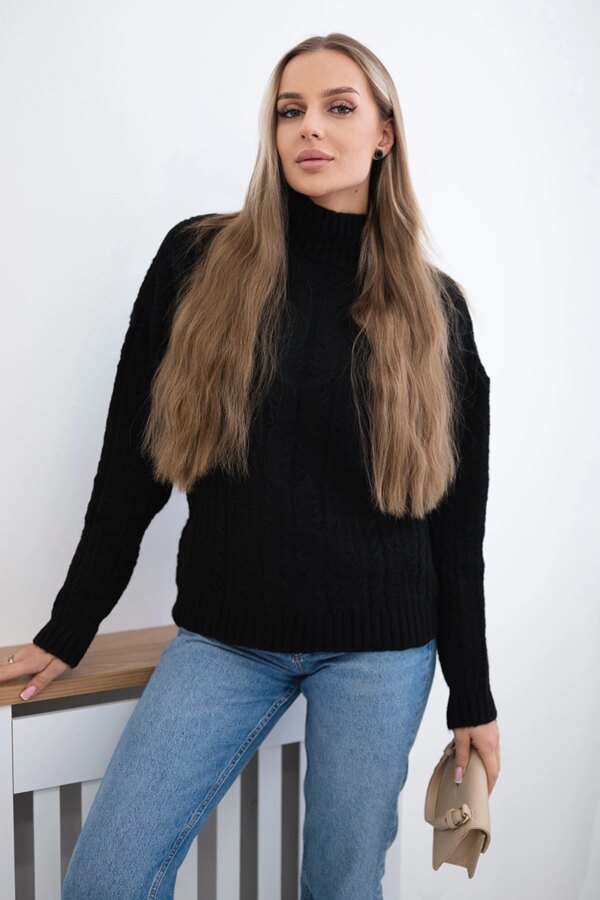 Black turtleneck sweater