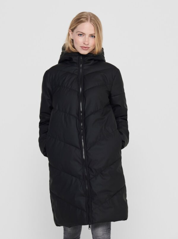 Black winter stitch coat Jacqueline de Yong