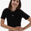 Black women's cropped T-shirt VANS Flying V Crop Crew - Women