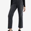 Black women's cropped straight fit jeans Desigual Scarf - Women