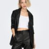 Black women's faux leather jacket ONLY Heidi - Women's