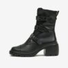Black women's leather ankle boots Högl Biker - Women's
