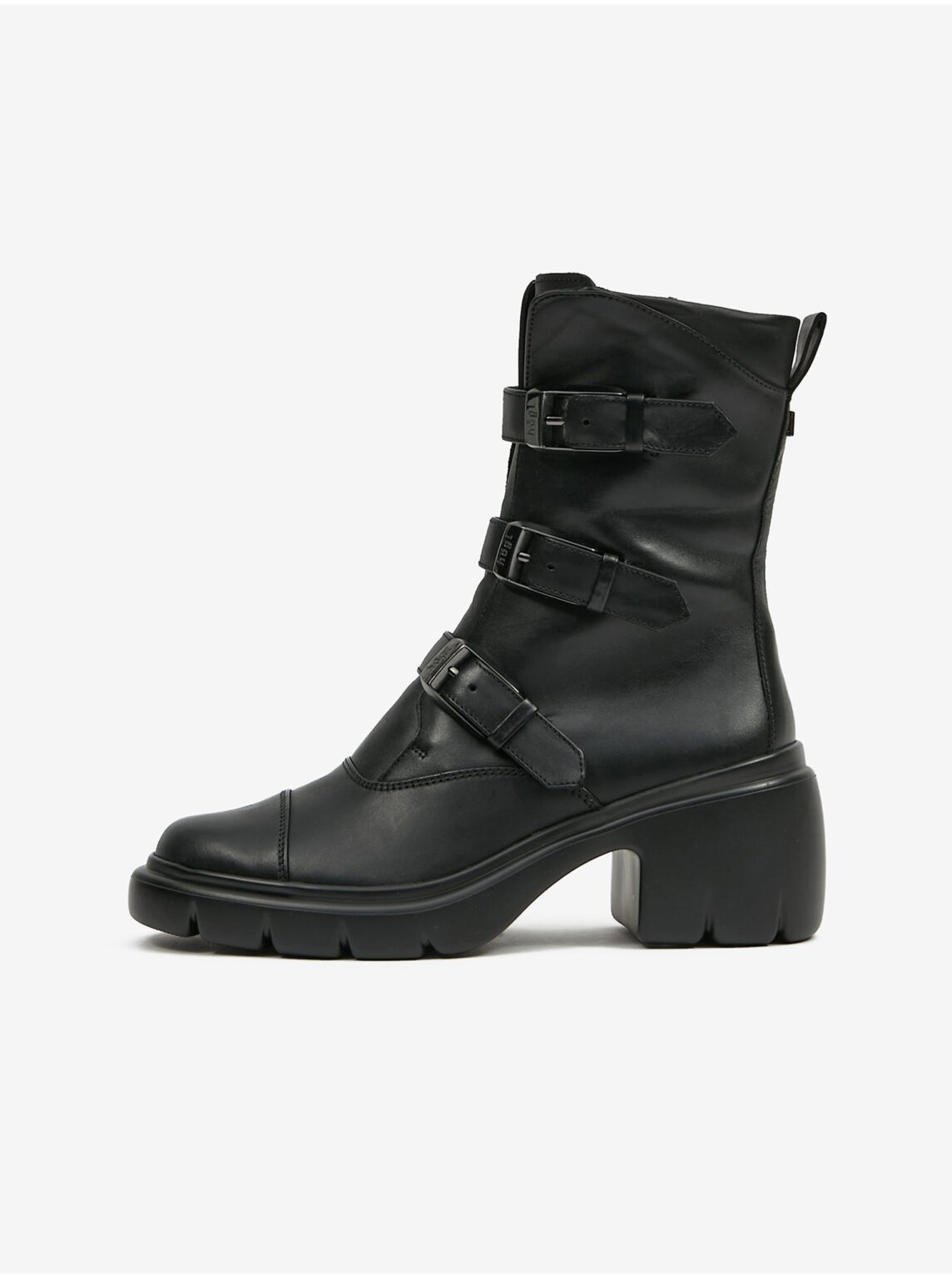 Black women's leather ankle boots Högl Biker - Women's