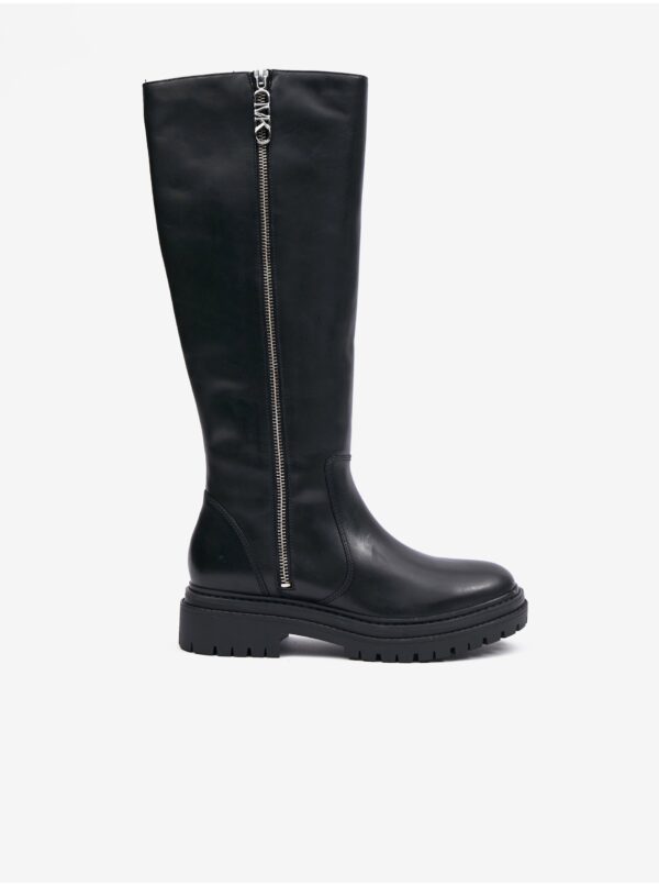 Black women's leather boots Michael Kors Regan - Women's