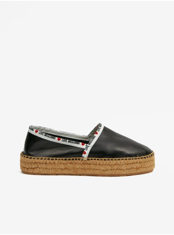 Black women's leather espadrilles Love Moschino - Women's