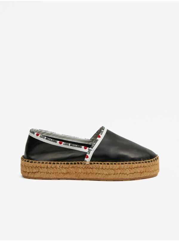 Black women's leather espadrilles Love Moschino - Women's