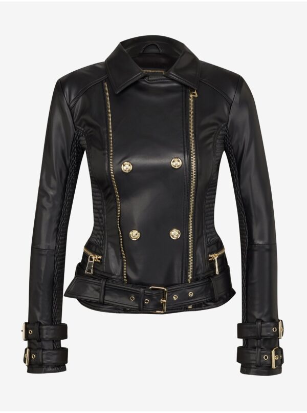 Black women's leather jacket Guess - Women's