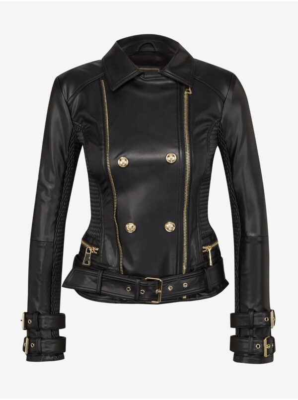 Black women's leather jacket Guess - Women's