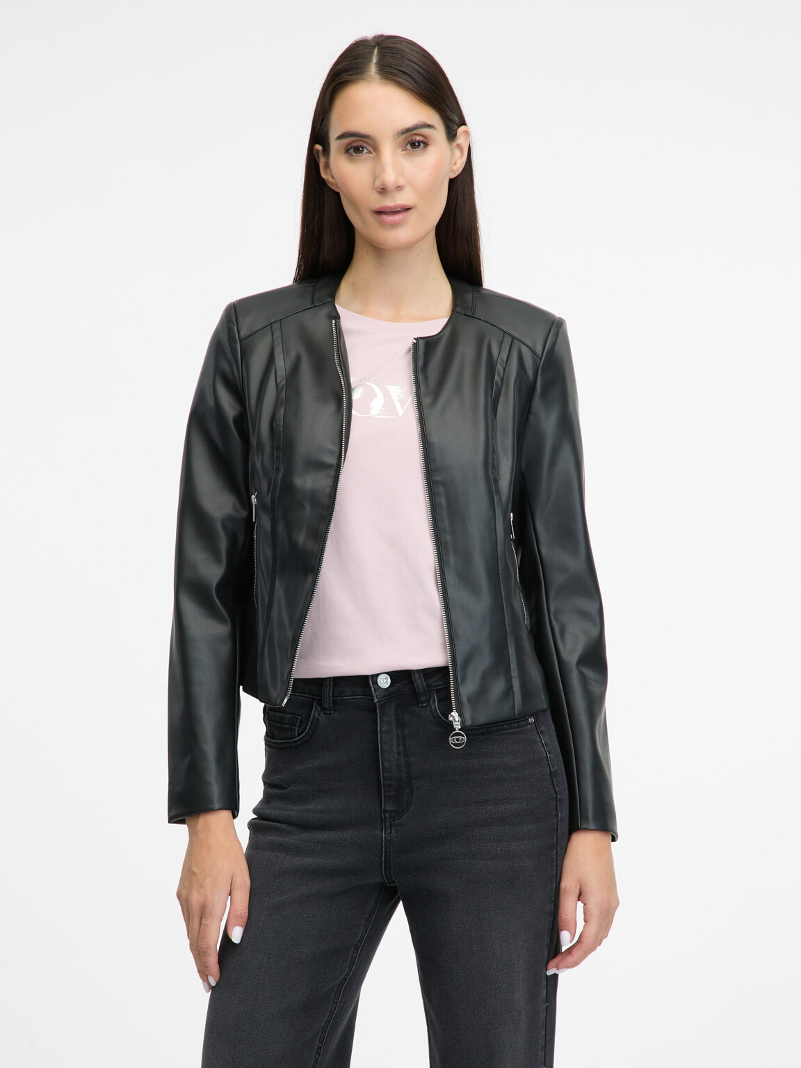 Black women's leather jacket ORSAY - Women's