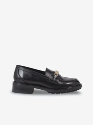 Black women's leather loafers Tommy Hilfiger