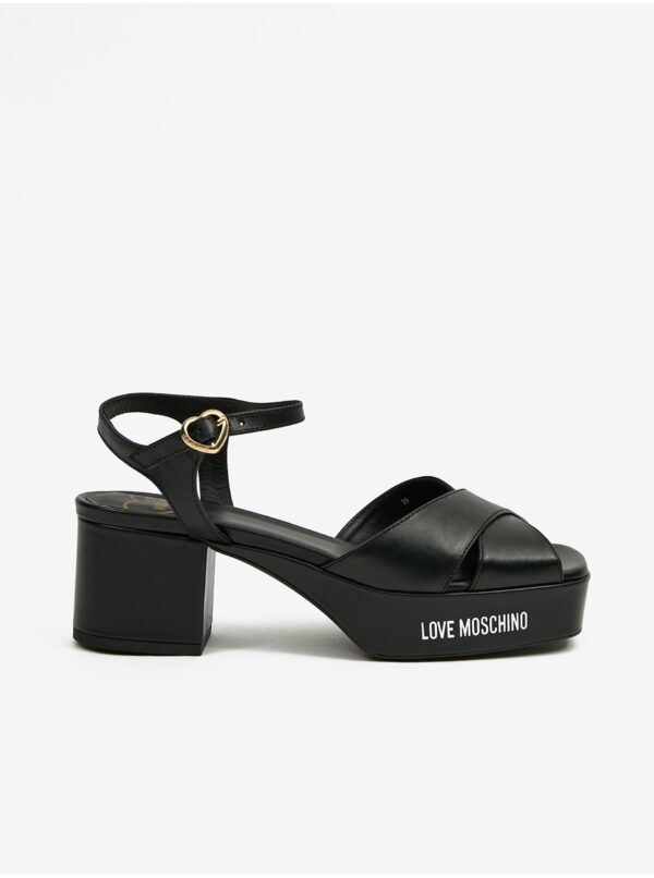 Black women's leather sandals Love Moschino - Women's