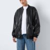 Black women's leatherette oversize bomber Noisy May Ronja - Women's