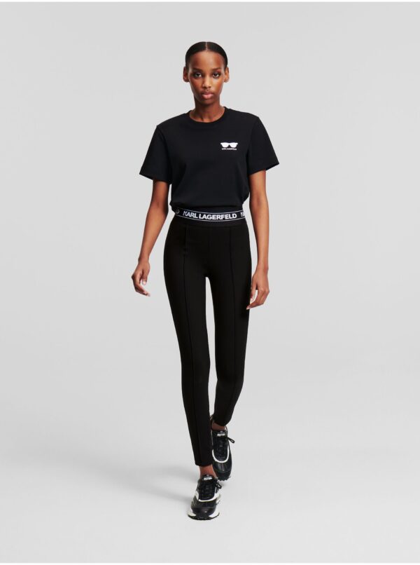 Black women's leggings KARL LAGERFELD Logo - Women's