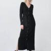 Black women's long button-up knitted dress Salsa Jeans - Women