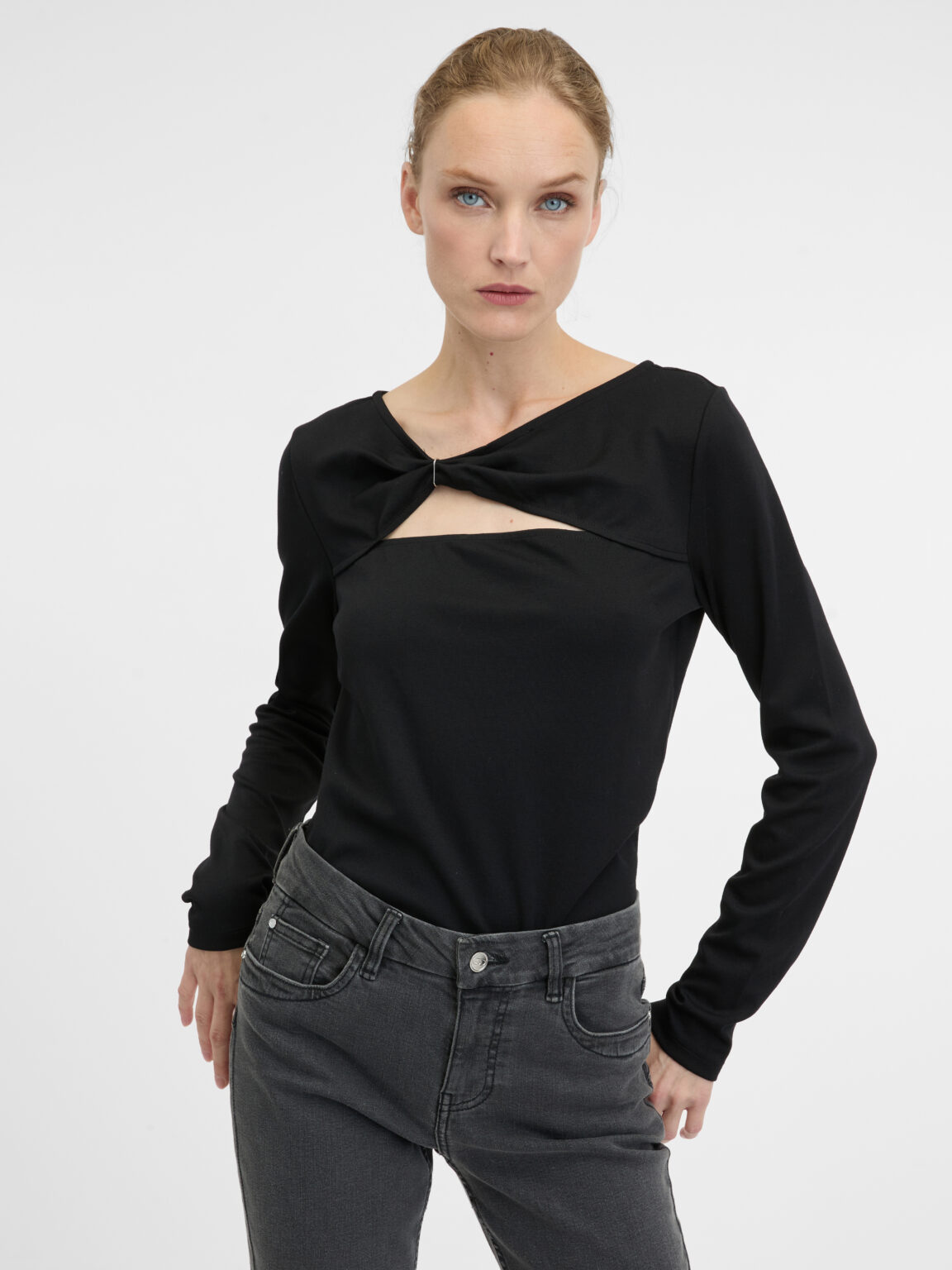 Black women's long-sleeved T-shirt ORSAY - Women's