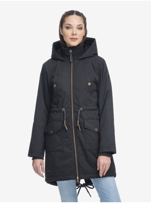 Black women's parka with hood Ragwear Crescend - Women's
