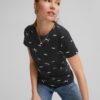 Black women's patterned T-shirt Puma Logo Power - Women