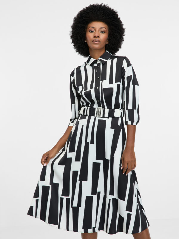 Black women's patterned knee-length dress ORSAY - Women's