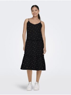 Black women's patterned midi dress JDY Theis - Women's