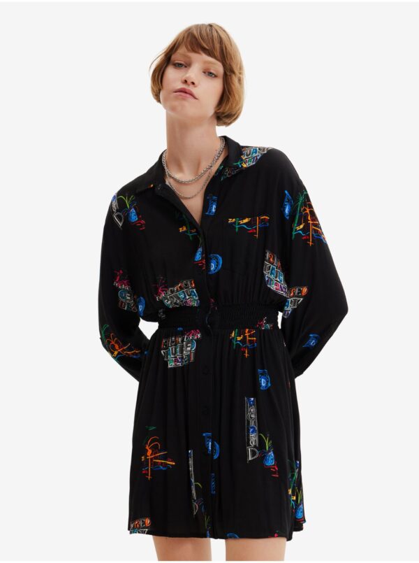 Black women's patterned shirt dress Desigual Dresde - Women