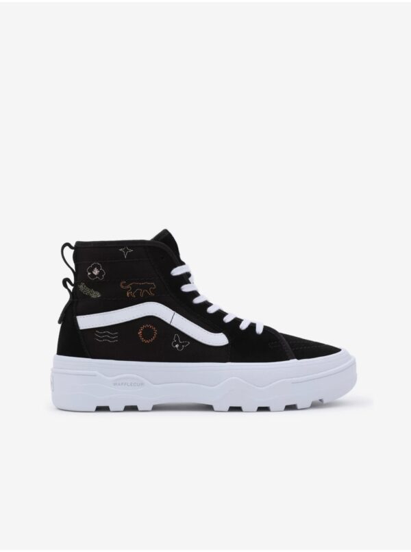 Black women's platform sneakers with suede details VANS - Women
