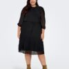 Black women's pleated dress ONLY CARMAKOMA Piona - Women