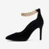 Black women's pumps in suede finish Tamaris - Women's