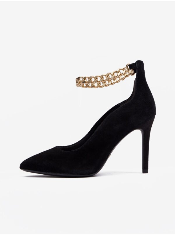 Black women's pumps in suede finish Tamaris - Women's