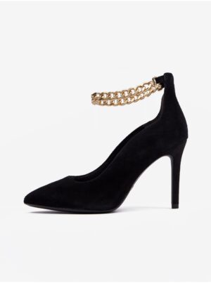 Black women's pumps in suede finish Tamaris - Women's