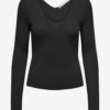 Black women's ribbed sweater ONLY Julie - Women