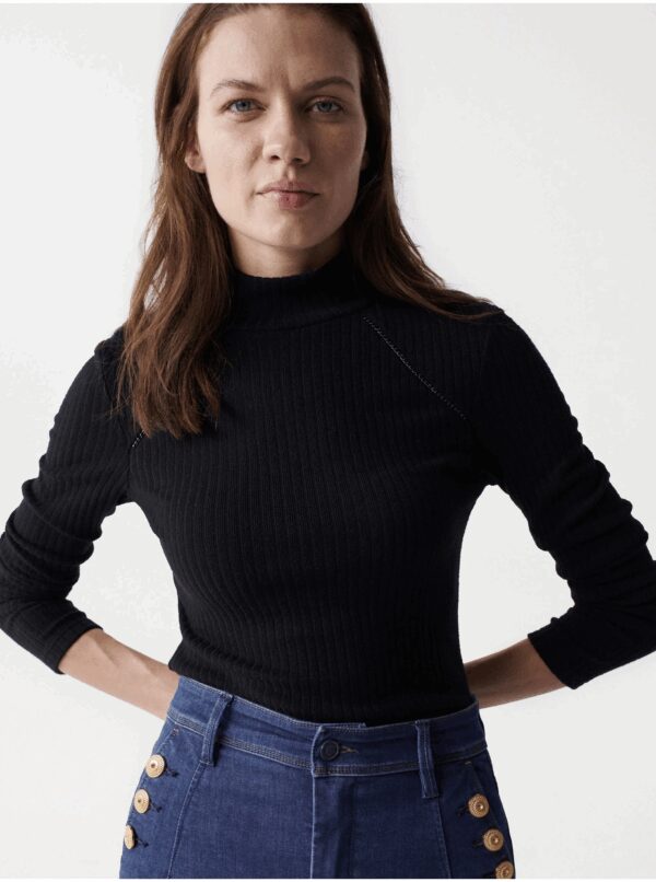 Black women's ribbed sweater Salsa Jeans Austria - Women