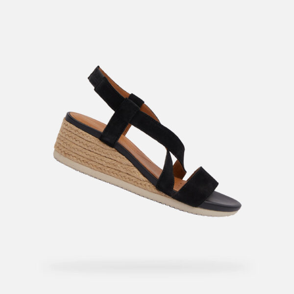 Black women's sandals Geox Ischia Corda - Women's