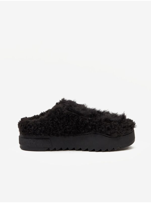 Black women's slippers made of faux fur Diesel Shika - Women's
