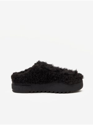 Black women's slippers made of faux fur Diesel Shika - Women's
