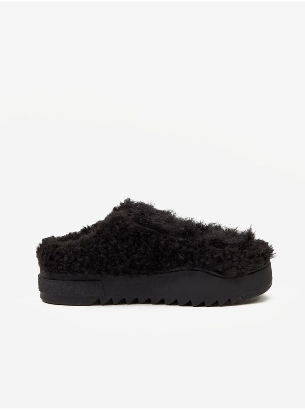 Black women's slippers made of faux fur Diesel Shika - Women's