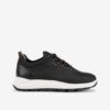 Black women's sneakers with leather details Geox Spherica - Women's