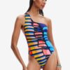 Black women's striped swimsuit Desigual Amazonas - Women