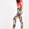 Black women's trousers made of fabric with print
