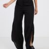 Black women's trousers with linen AWARE by VERO MODA Fia - Ladies
