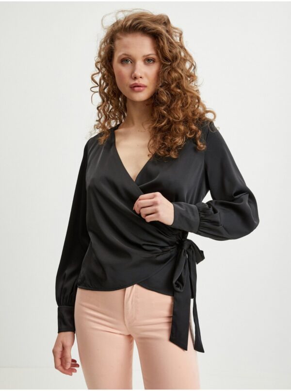 Black women's wrap satin blouse Guess Lovisa - Women's