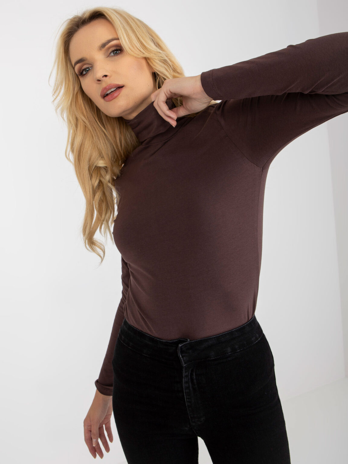 Blouse-D15200W02527A-dark brown