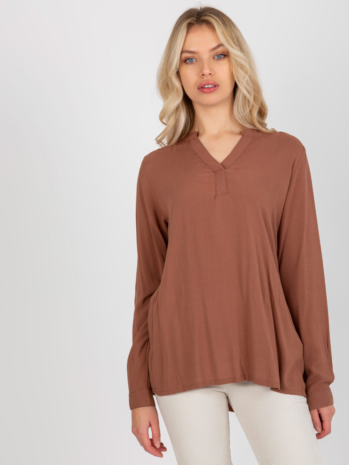 Blouse-D73761M11081A-brown